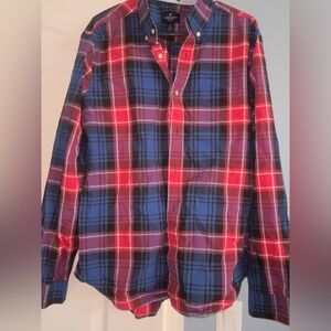 American Eagle Outfitters Red and Blue Plaid Shirt